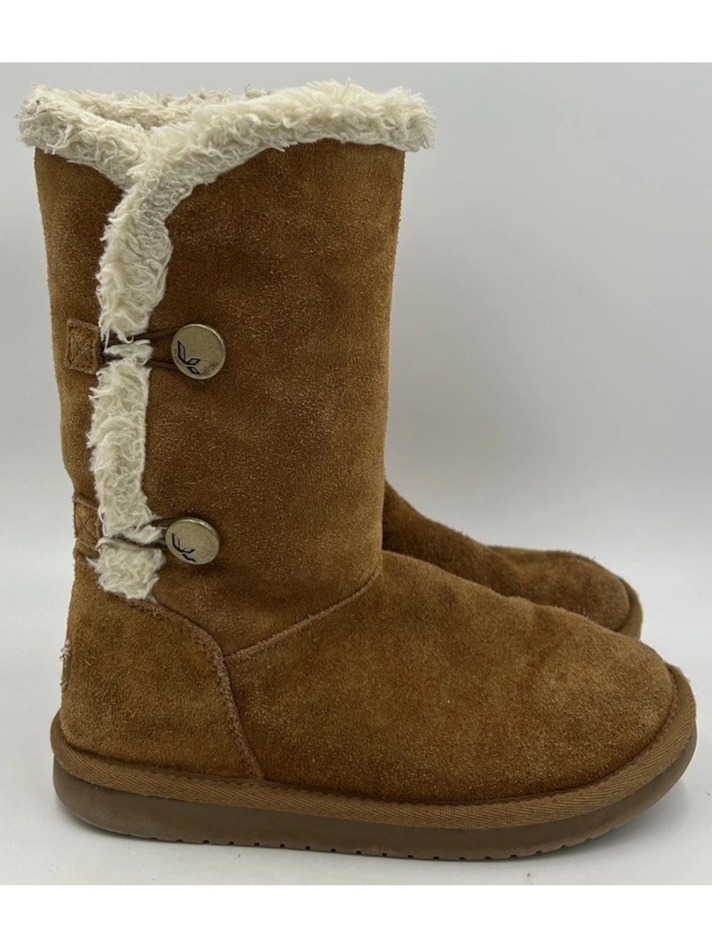 KOOLABURRA BY UGG Kenslei Tall Suede Winter Boots Chestnut Brown Girls Size 4 US